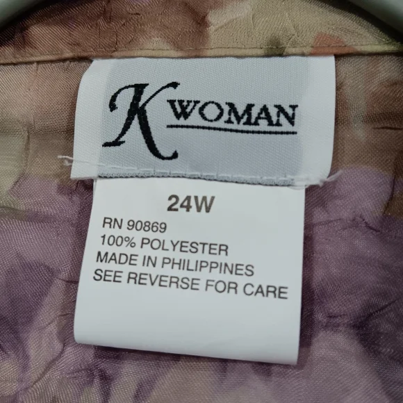 K Woman Women's (Size 24W) Green/Purple Floral Two-Piece Dress Set (NWT) - Picture 6 of 16